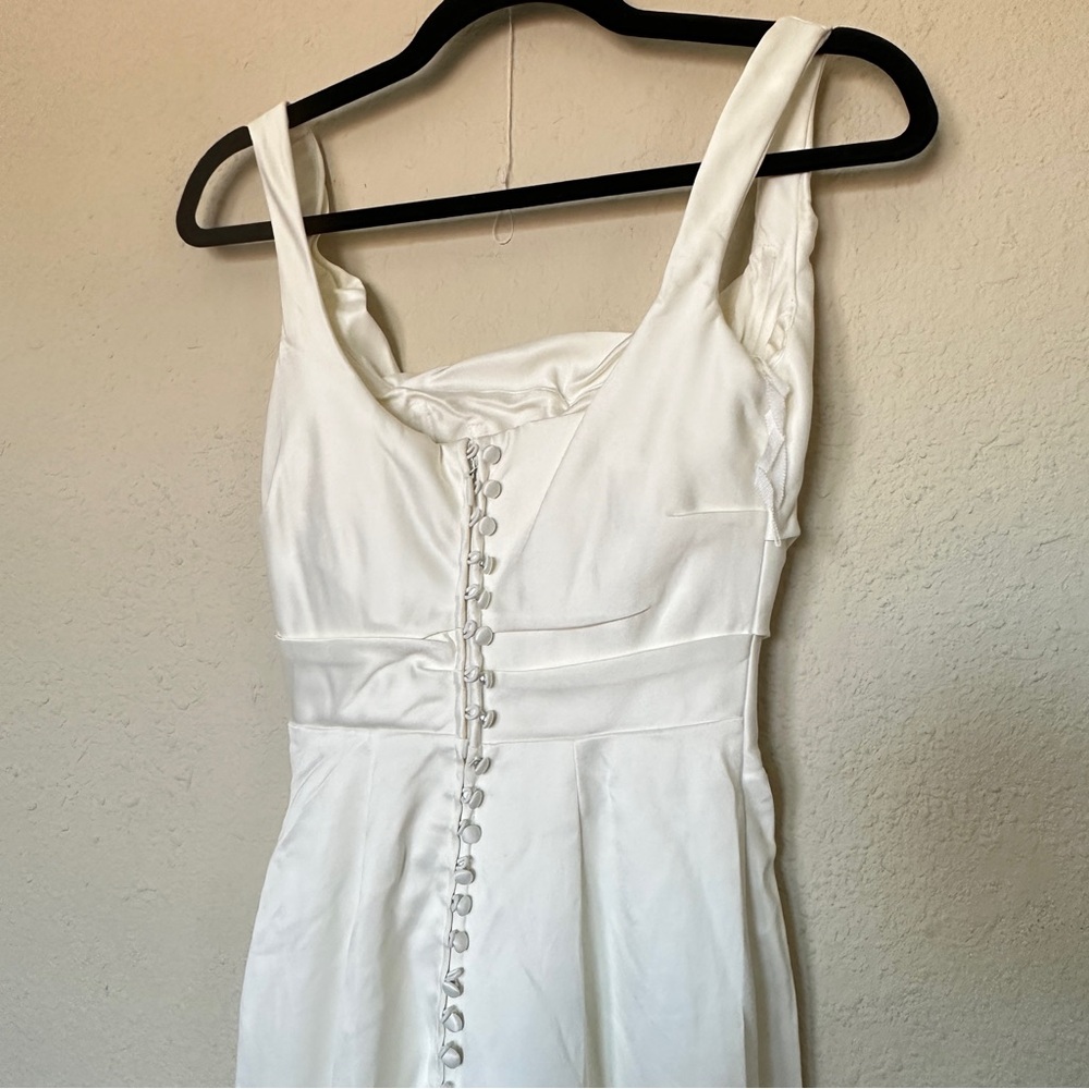 HOUSE OF CB 'Emilie' Off White Satin Mermaid Bridal Gown NWOT size L - Picture 5 of 15